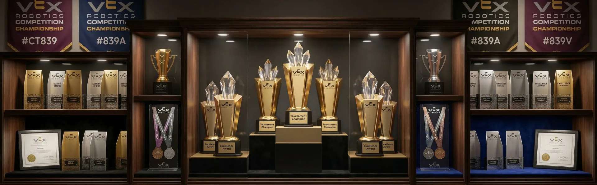 Championship trophies and awards
